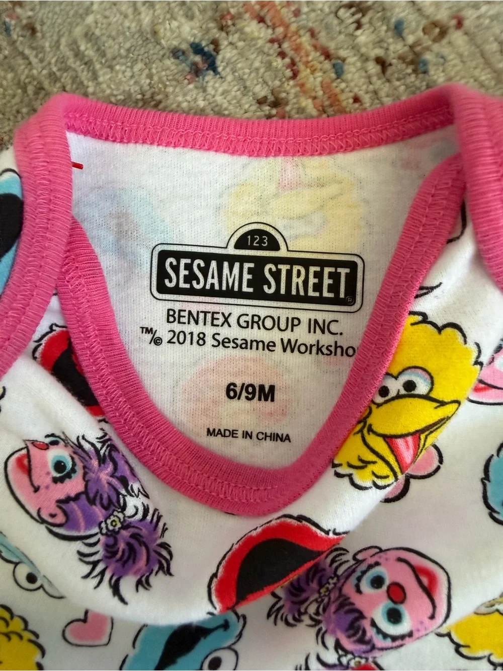 Sesame Street Baby Girls Bodysuit Lot 6-9M (Set of 2)
